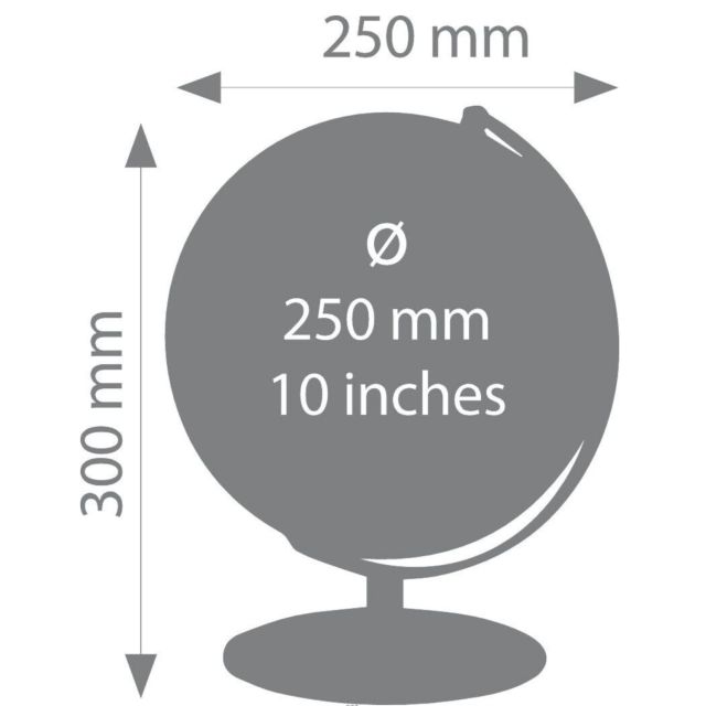 Globe terrestre Planet Ø250mm Bleu Profond - Troika Globes