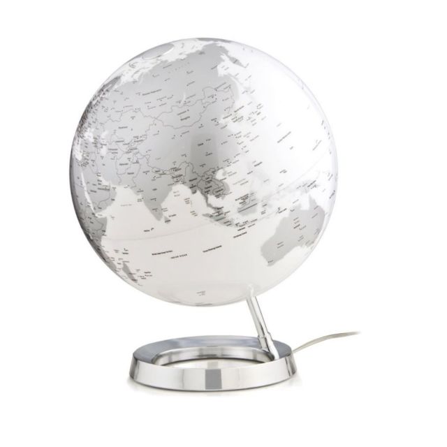 Globe terrestre lumineux Ø 30cm argenté - Atmosphere Globes