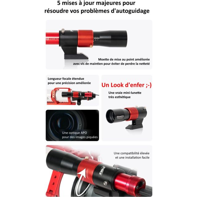 Lunette guide 30/150 F/5 ED APO mini - ZWO Accessoires d'autoguidage