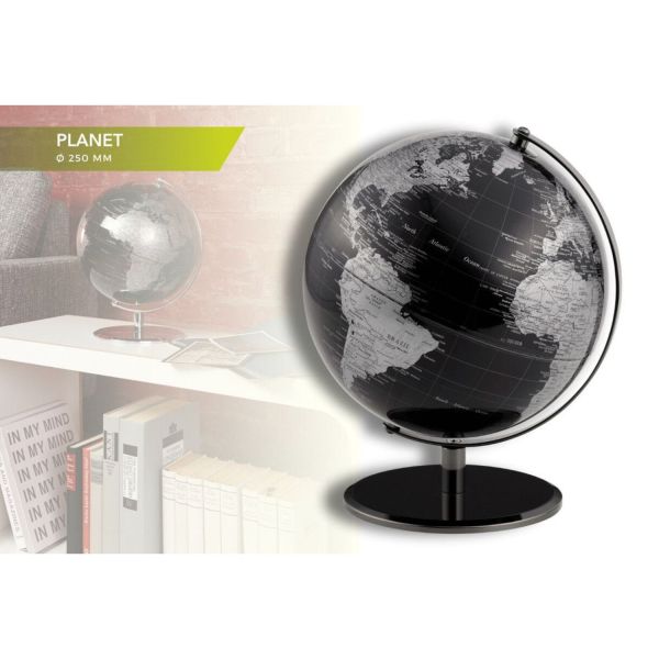 Globe terrestre Planet Ø250mm noir mat - Troika