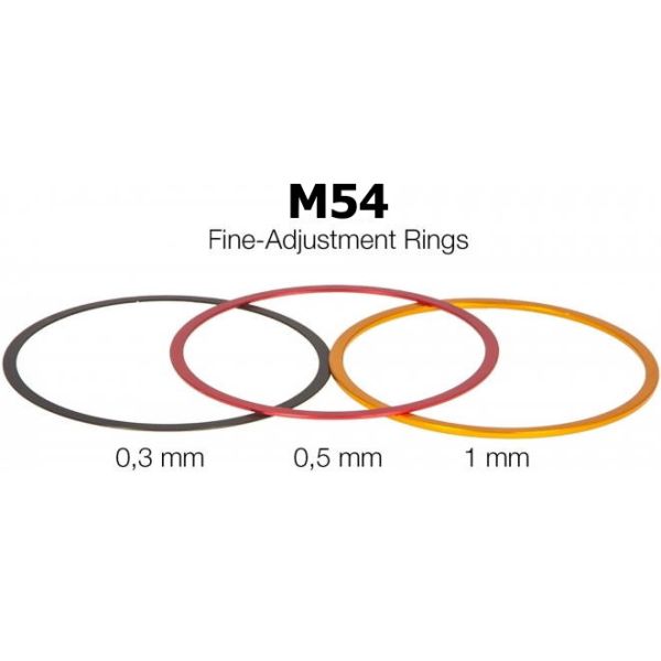 Rondelles d'alésage Ø 54mm ép. 0,3+0,5+1mm pour filetage M54 (lot de 3) - Baader