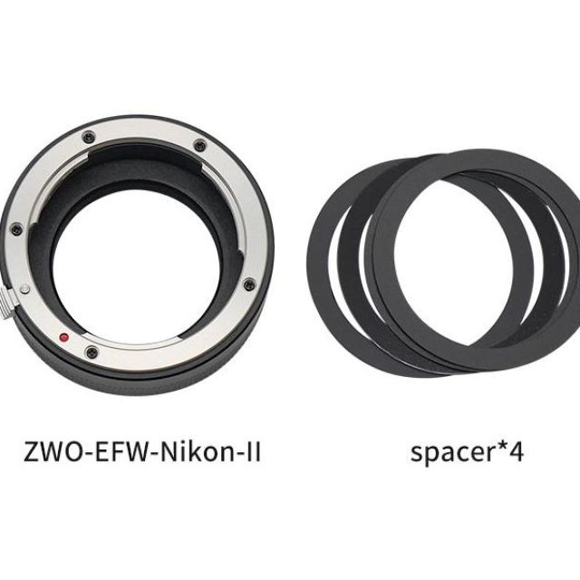 Bague adaptatrice pour Objectif Nikon F vers T2 pour ZWO ASI avec roue EFW ou ZWFD v2 - ZWO Bagues adaptatrices