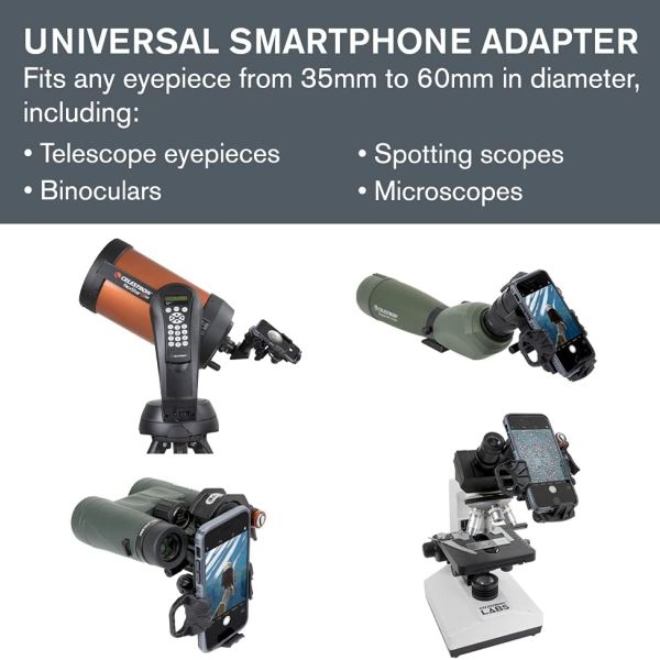 Support photo universel pour Smartphone / téléphone NexYZ pour oculaires avec télécommande BlueTooth - Celestron