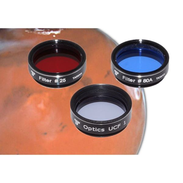 Lot de 3 filtres colorés pour l'observation et la photographie de Mars coulant 31,75mm (M28) - TSOptics