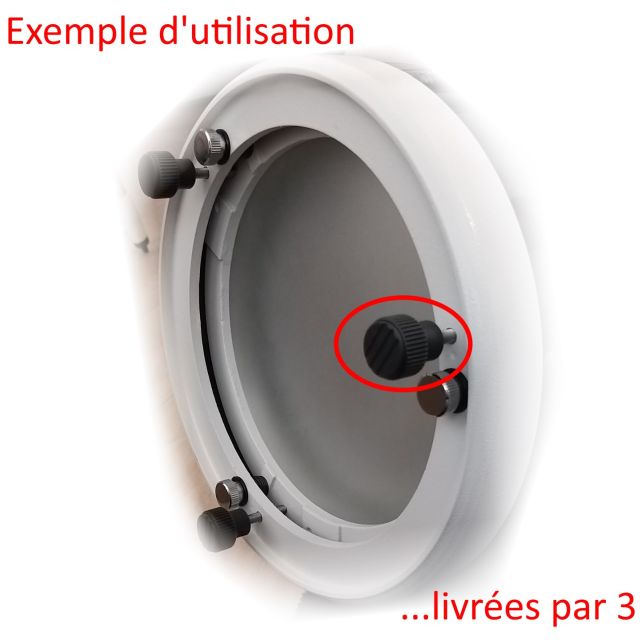 Lot de 3 vis de collimation moletées pour Newton M5x25mm (poussantes) - PierroAstro Outils de Collimation ou test