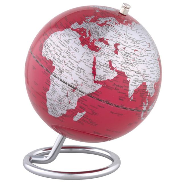 Globe terrestre Galilei Ø130mm Rouge vif - Troika Globes