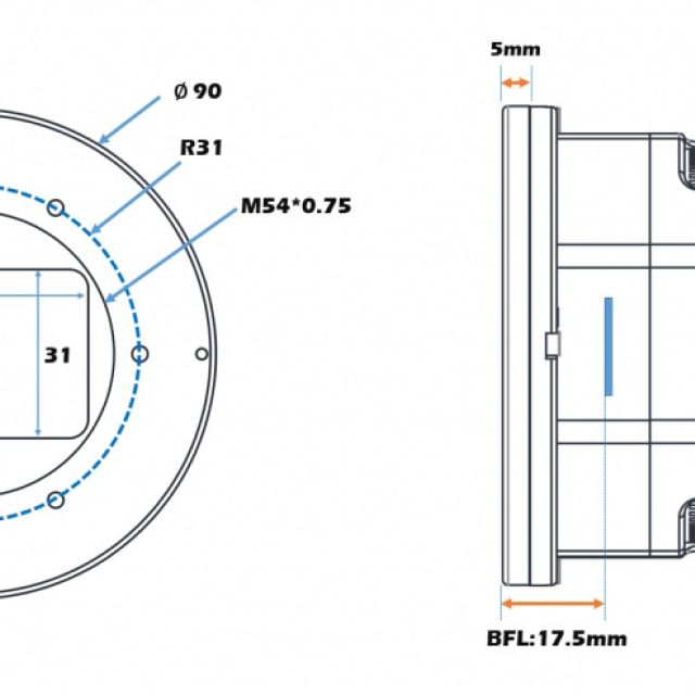 Caméra Zeus 455C Pro refroidie couleur (IMX455) - Player-One Caméras ciel profond