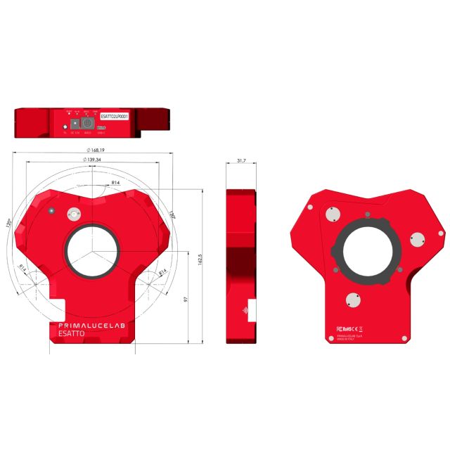 Porte-oculaire 2'' Crayford motorisé ESATTO 2'' LP (Low Profile) - PrimaLuceLab Mise au point, Focus
