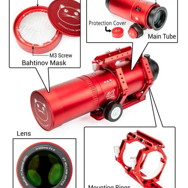Lunette Astrographe 71/350 RedCat71 - William-Optics Lunettes Astrographes