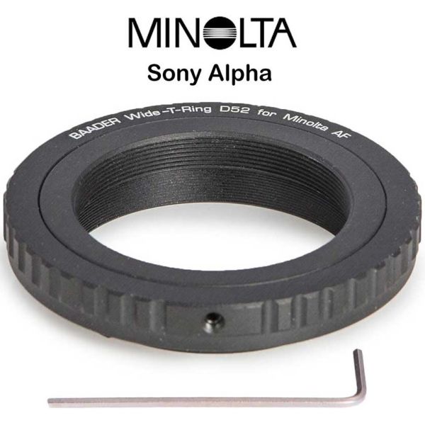 Bague adaptatrice T2 / S52 pour APN Sony Alpha et Minolta (A) - Baader