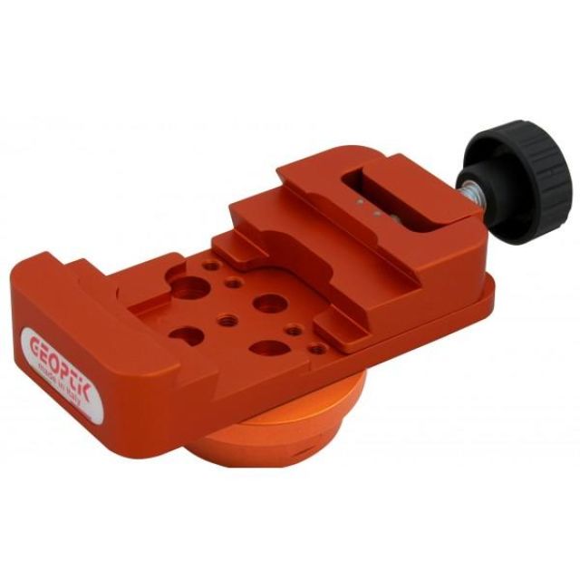 Platine queue d'aronde femelle double standard Vixen / Losmandy avec adaptateur pour HEQ5 orange - Geoptik Platines et colliers