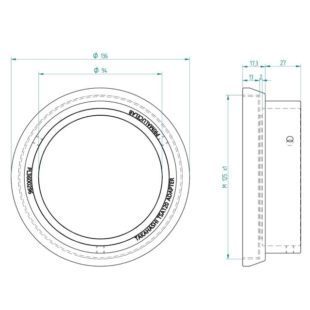 Bague adaptatrice pour Takahashi TSA-120 vers ESATTO 3'' - PrimaLuceLab Bagues adaptatrices
