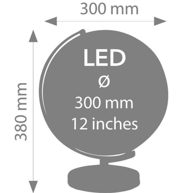 Globe terrestre Stellar Light Ø300mm Argent - Troika Globes