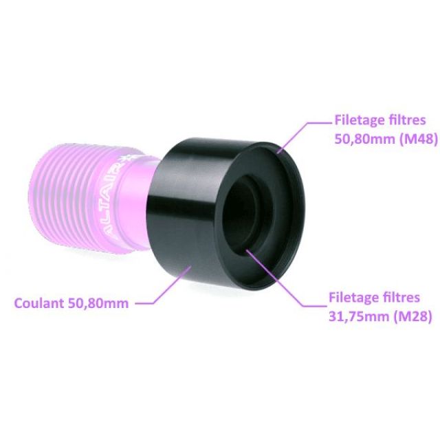 Bague adaptatrice coulant 50,80mm vers monture C/CS - AltairAstro Bagues adaptatrices