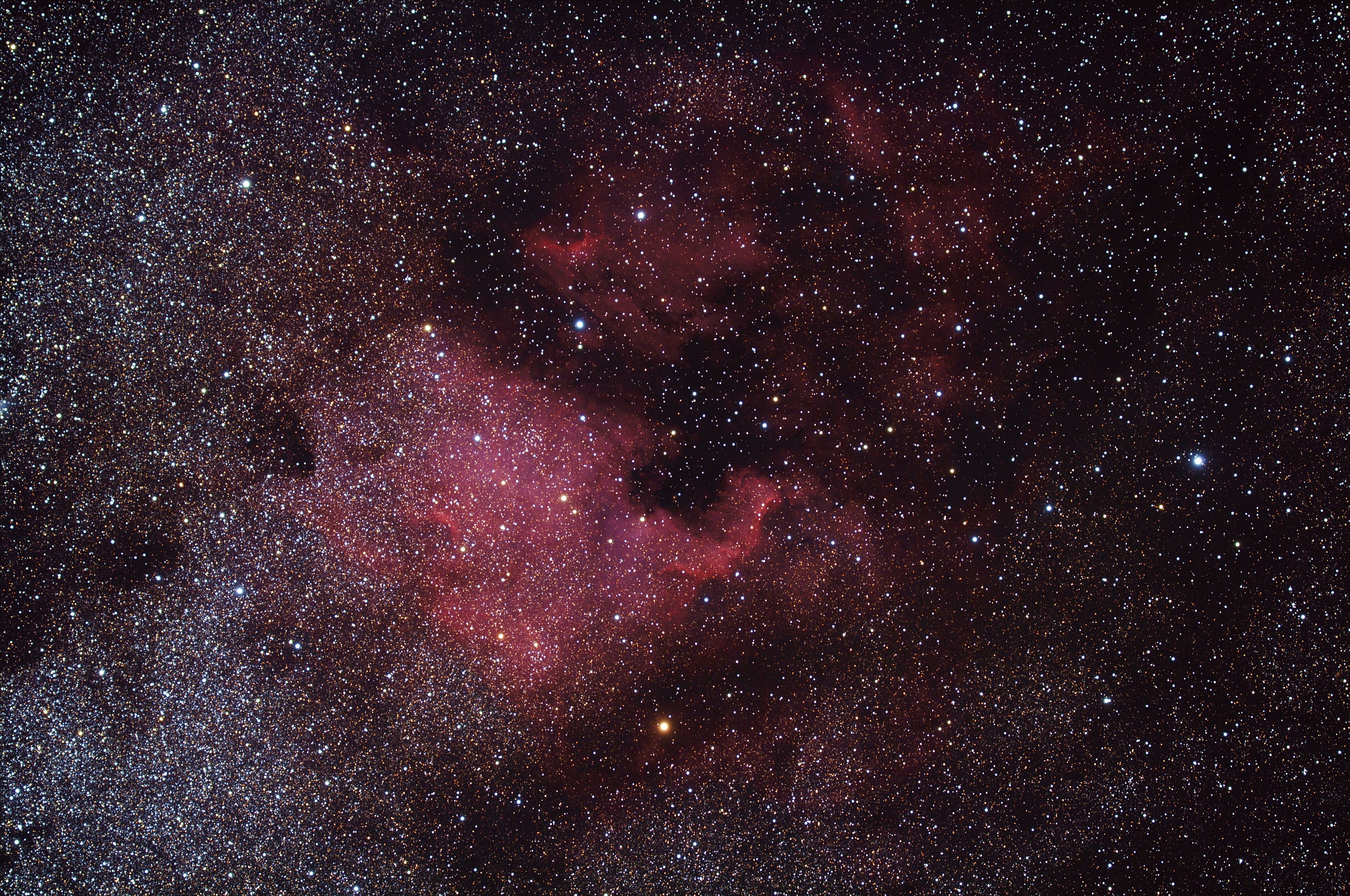 NGC 7000 et IC 5070 prise à Gigors le 28.05.2022.Canon 1000D défiltré 90 poses de 180sec iso 800 suivi ZWO objectif Askar FME 180