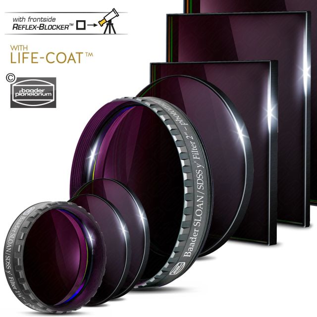 Filtre photométrique SLOAN/SDSS type Y' - Ø 31mm rond non monté - Baader 44. Filtres spéciaux et filtres photométriques UBVRI / SLOAN / SDSS