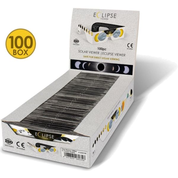 Paire de lunettes solaires ''Eclipse de Soleil''  (100 pièces) OD 5.0 AstroSolar Design Blanc - Baader