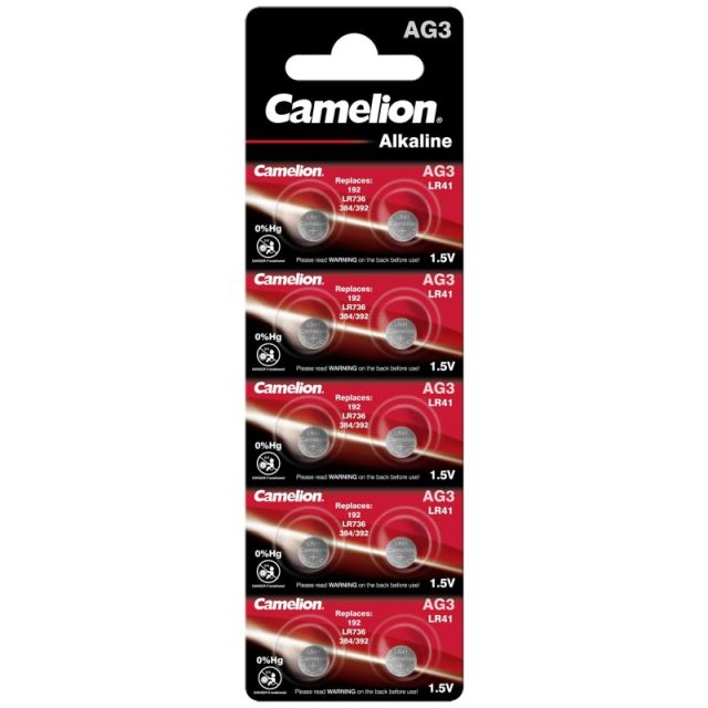 Lot de 10 Piles LR41/AG3/392/384/192/LR736 - Camelion Alimentations, câbles d'alim. et piles