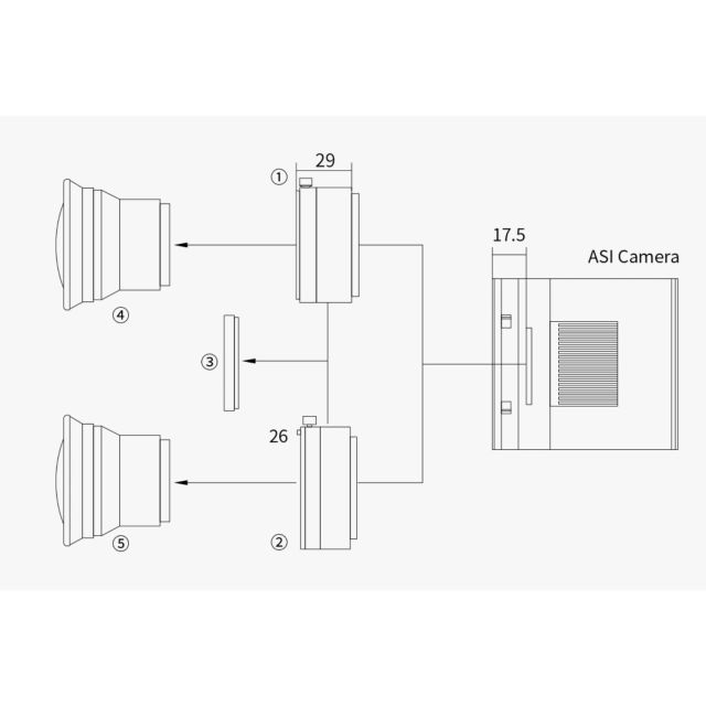Caméra ASI2600MM Duo refroidie monochrome double capteur (IMX571) - ZWO Caméras ciel profond
