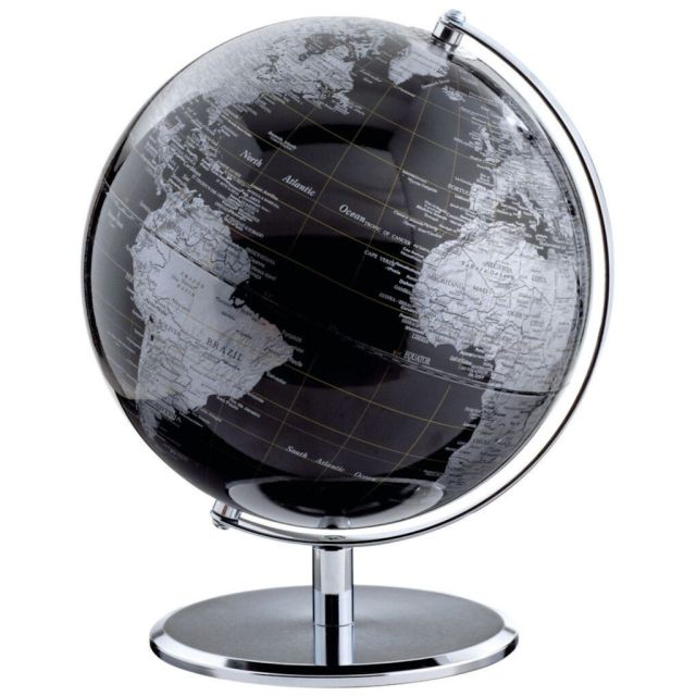 Globe terrestre Planet Ø250mm noir brillant - Troika Globes