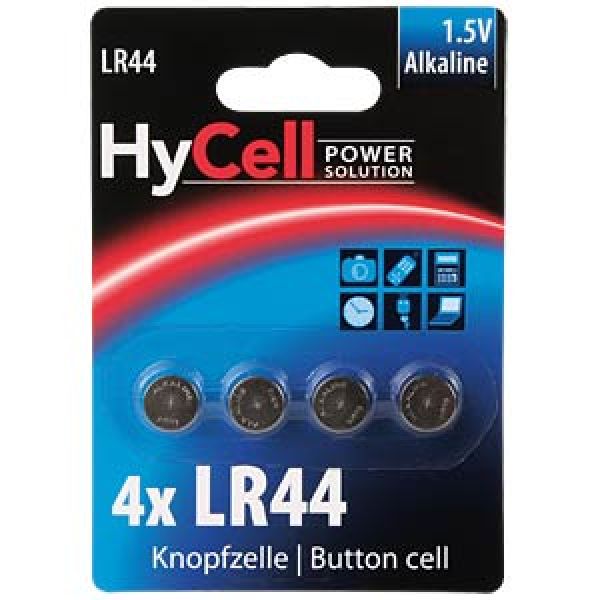 Lot de 4 Piles alcalines LR44/AG13 - Hycell