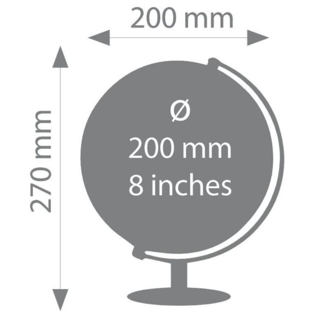 Globe terrestre Lunar Ø 200mm Multicolore - Troika Globes