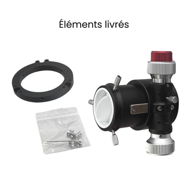 Porte-oculaires 2'' Crayford à crémaillère pour Newton Sky-Watcher avec platine à encoche Ø 70mm - Kepler Mise au point, Focus