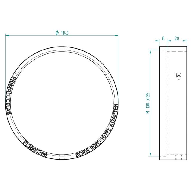 Bague adaptatrice pour Borg 90FL / 107FL vers ESATTO 3'' - PrimaLuceLab Bagues adaptatrices