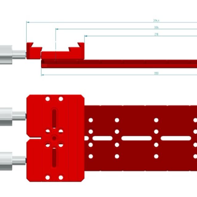 Platine double type Losmandy pour 2 instruments en parallèle 495mm - PrimaLuceLab Platines et colliers