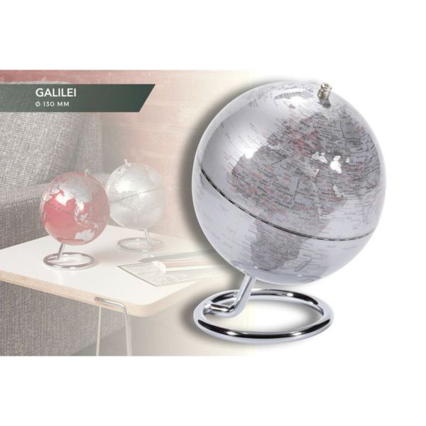 Globe terrestre Galilei Ø130mm Argent - Troika