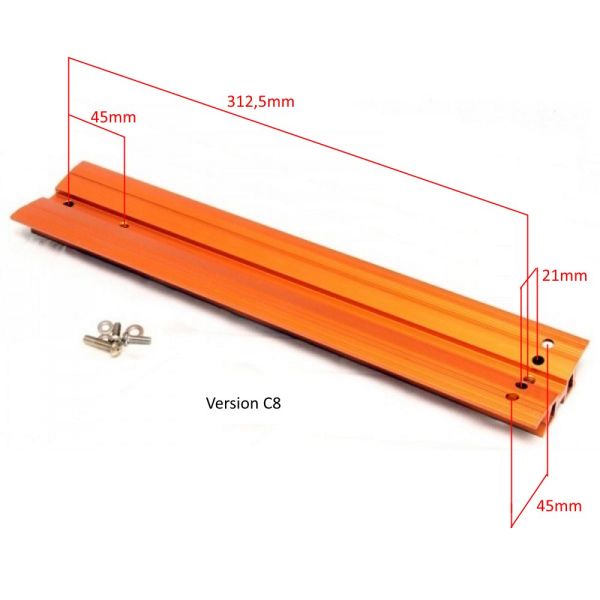 Queue d'aronde mâle type Vixen pour  C800 orange - Baader