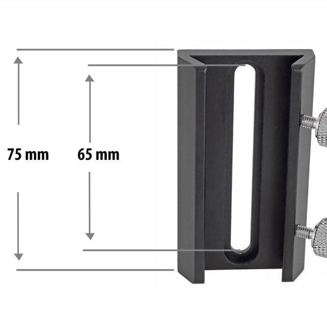Embase pour support chercheur standard plane extra longue 75mm - TSOptics Chercheurs
