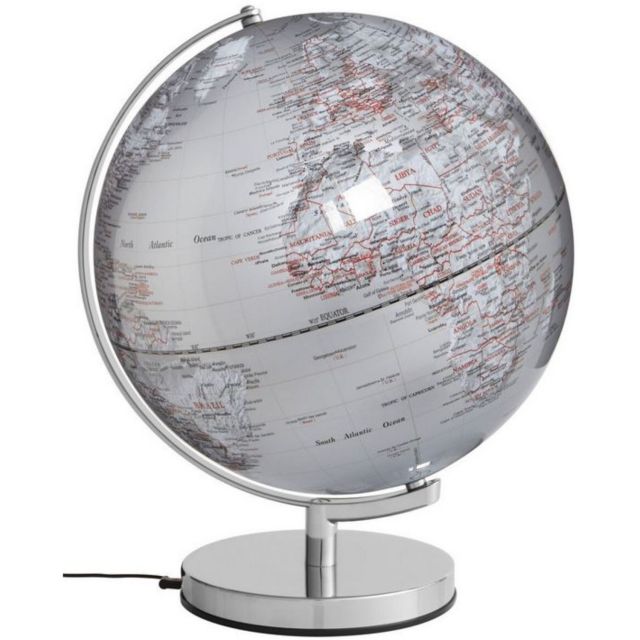 Globe terrestre Stellar Light Ø300mm Argent - Troika Globes